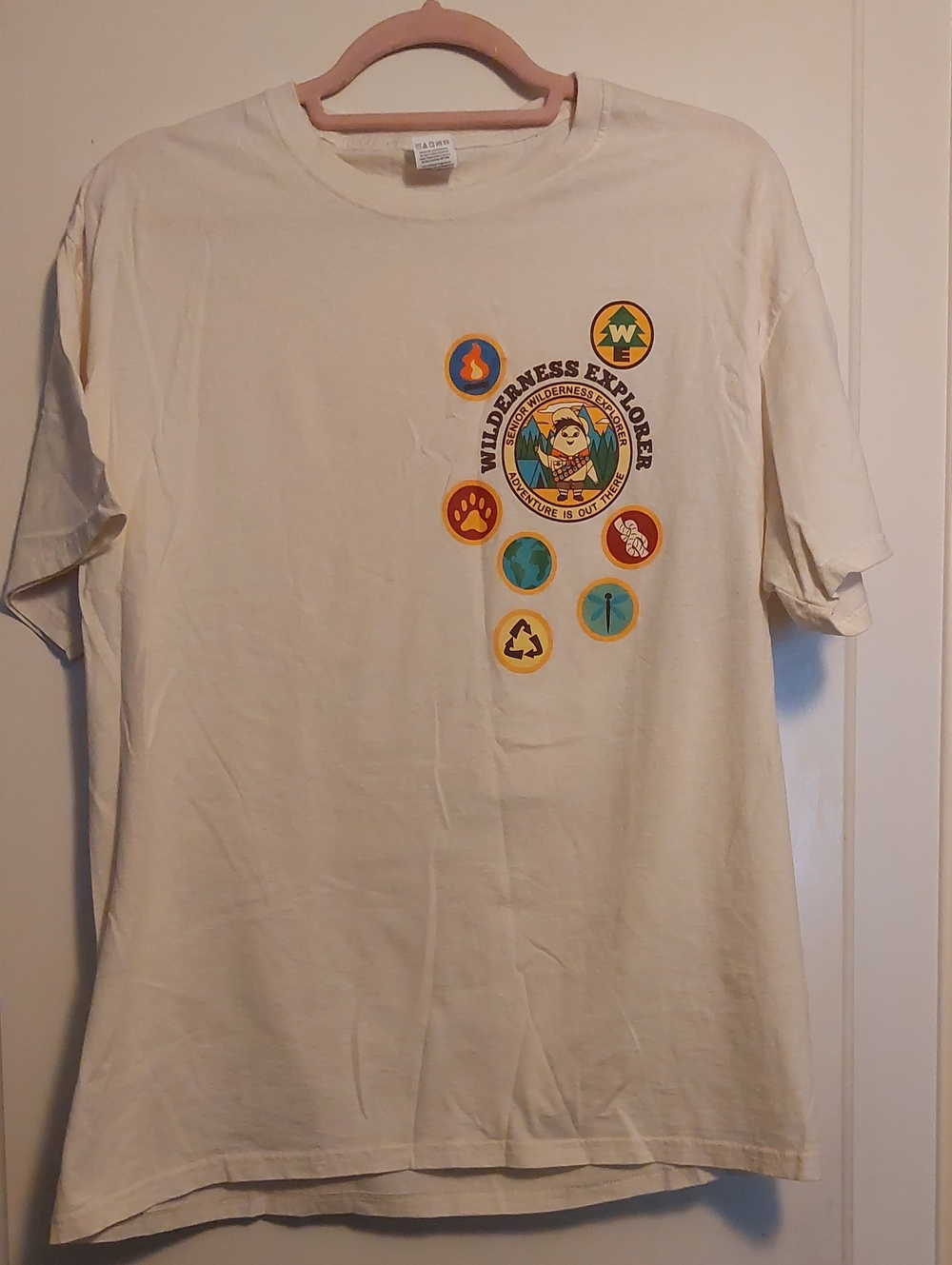 Fruit of the Loom Cream Kids Wilderness Explorer Badge Tee
